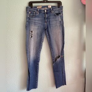 AG Distressed Skinny Jeans